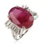 Estate Natural Ruby No Heat Diamond Platinum Cocktail Ring