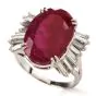 Estate Natural Ruby No Heat Diamond Platinum Cocktail Ring