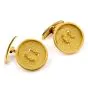 Estate Rope Button 18K Yellow Gold Men’s Cufflinks