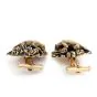 Estate Jungle Panther 14K Yellow Gold Men’s Cufflinks 