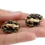 Estate Jungle Panther 14K Yellow Gold Men’s Cufflinks 