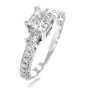 Tacori Diamond Platinum 3 Stone Engagement Semi-mount Ring