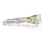 Tacori Three Stone GIA Yellow Diamond Heart Platinum 18K Engagement Ring