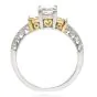 Tacori Three Stone GIA Yellow Diamond Heart Platinum 18K Engagement Ring