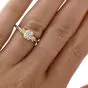 Tacori Three Stone GIA Yellow Diamond Heart Platinum 18K Engagement Ring