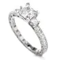Tacori Diamond Platinum 3 Stone Eternity Engagement Semi-mount Ring