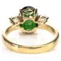 18K Diamond GIA Certified 3.12 Carat Tsavorite 3 Stone Engagement Ring
