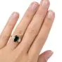 18K Diamond GIA Certified 3.12 Carat Tsavorite 3 Stone Engagement Ring