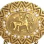 Estate Diamond Pearl 18K Yellow Gold Equestrian Dangle Clip-On Earrings 