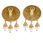 Estate Diamond Pearl 18K Yellow Gold Equestrian Dangle Clip-On Earrings 