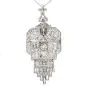 Antique Art Deco Diamond Emerald Platinum Fleur De Lis Brooch Pendant