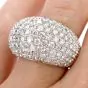 Estate Pave Diamond 18K Dome Cocktail Ring