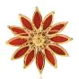 Vintage Diamond Coral 18K Poinsettia Brooch Pin