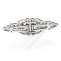 Antique Art Deco Diamond Pearl Platinum Double Clip Brooch Pin