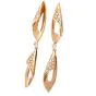 Designer Io Si Modern Rose Gold Pave DIamond 18K Dangling Earrings