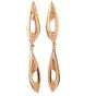 Designer Io Si Modern Rose Gold Pave DIamond 18K Dangling Earrings
