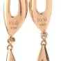 Designer Io Si Modern Rose Gold Pave DIamond 18K Dangling Earrings