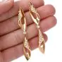 Designer Io Si Modern Rose Gold Pave DIamond 18K Dangling Earrings