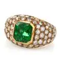 Vintage Tiffany and Co. Diamond GIA Emerald 18K Cocktail Ring