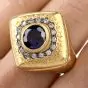 Vintage Buccellati Diamond Sapphire 18K Statement Ring - Dover Jewelry
