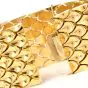 Vintage Retro 18K Yellow Gold Wide Fish Scales Link Bracelet |DoverJewelry|
