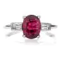 Natural GIA Ruby Diamond Platinum Engagement RIng