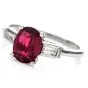 Natural GIA Ruby Diamond Platinum Engagement RIng