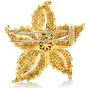 Estate Diamond Tahitian Pearl 18K Yellow Gold Brooch Pin