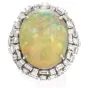 Vintage 18.81 Carat Opal Diamond 14K Cocktail Ring