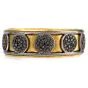 Vintage Durhan Black Diamond 24K/Silver Wide Bangle Bracelet