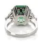 Certified GIA Colombian Emerald Diamond Platinum Three Stone Ring