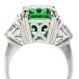 Certified GIA Colombian Emerald Diamond Platinum Three Stone Ring