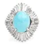 GIA Natural Turquoise Diamond Platinum Large Ballerina Cocktail Ring