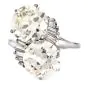Vintage 9.35 carats Diamonds Toi Et Moi Platinum Bypass Ring|DoverJewelry|