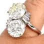 Vintage 9.35 carats Diamonds Toi Et Moi Platinum Bypass Ring|DoverJewelry|