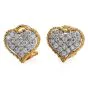 Buccellati Vintage Diamond 18K Gold Heart Clip on Earrings 