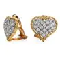 Buccellati Vintage Diamond 18K Gold Heart Clip on Earrings 