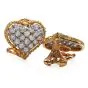 Buccellati Vintage Diamond 18K Gold Heart Clip on Earrings 