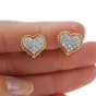 Buccellati Vintage Diamond 18K Gold Heart Clip on Earrings 