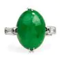 GIA 4.82 Carats Green Jade Diamond Platinum Cocktail Ring