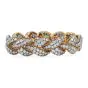 Vintage Diamond 18K Gold Cluster Braided Link Bracelet-Dover Jewelry