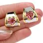 Marina B. Pink Tourmaline Heart 18K Earrings