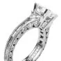 Tacori Diamond Platinum 3 Stone Eternity Engagement Semi-mount Ring