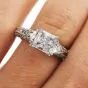 Tacori Diamond Platinum 3 Stone Eternity Engagement Semi-mount Ring