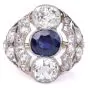 Antique Art Deco 6.10cts Sapphire & Diamond Platinum Ring