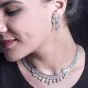 Vintage 30.87ct Diamond Platinum pendant Choker Necklace