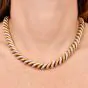 Mario Buccellati Torsadé 18K Two Tone Gold Satin Link Necklace 