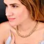 Mario Buccellati Torsadé 18K Two Tone Gold Satin Link Necklace 