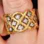 Buccellati Étoilée Eternelle Diamond 18K Gold Wide Eternity Ring |Dover Jewelry|