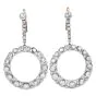 Vintage Old European Diamond Platinum Circle Drop Earrings